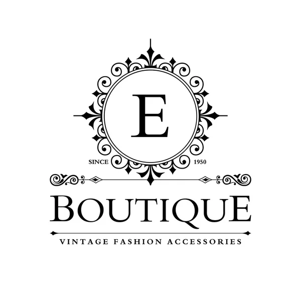 Logotipo de luxo E template — Vetor de Stock