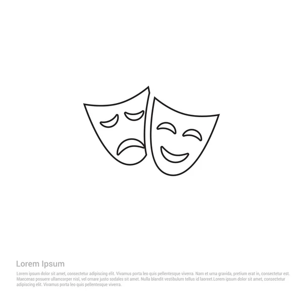 Teatro máscaras icono — Vector de stock