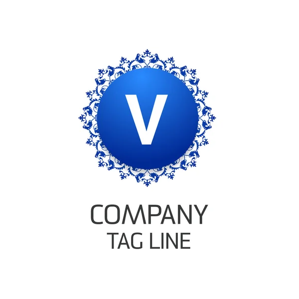Company Logo Design with Letter V — Stok Vektör