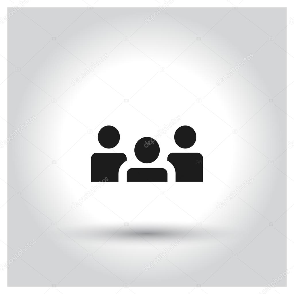 Business team icon. Black Business Pictogram. vector illustration