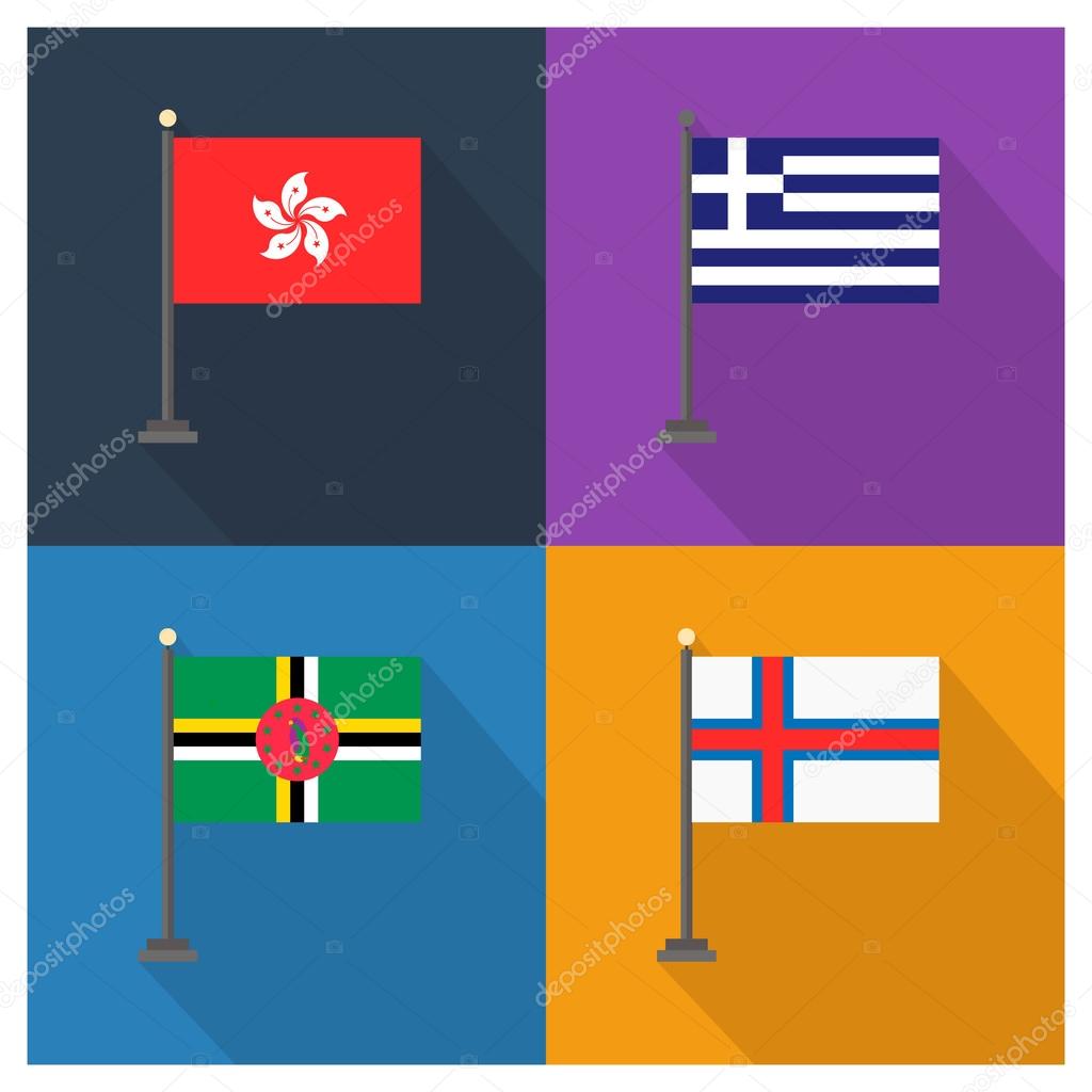 The flat design of the 4 country flags Stock Vector by ©ibrandify 93228880