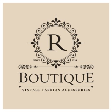 R harfi ile butik Logo Tasarım