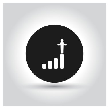 iş adamı zafer grafik simgesi.