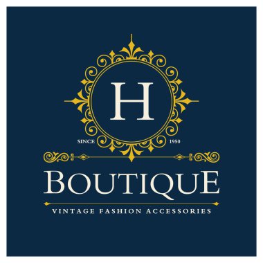 H harfi ile butik Logo Tasarım