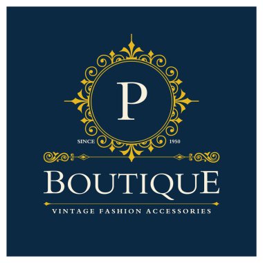 P harfi ile butik Logo Tasarım