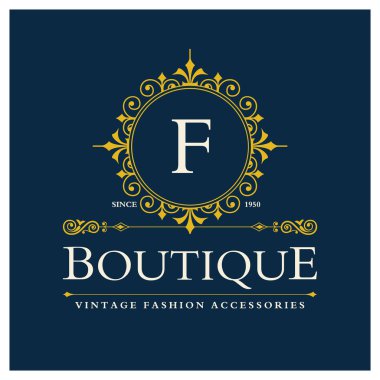 F harfi ile butik Logo Tasarım