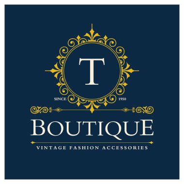 T harfi ile butik Logo Tasarım