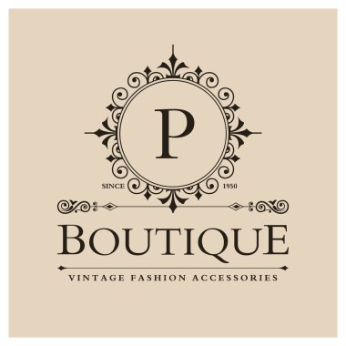 P harfi ile butik Logo Tasarım