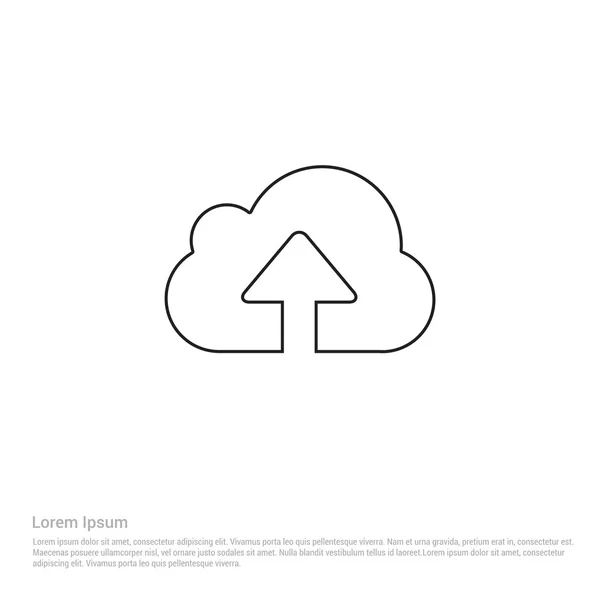 Carregar no ícone de nuvem — Vetor de Stock