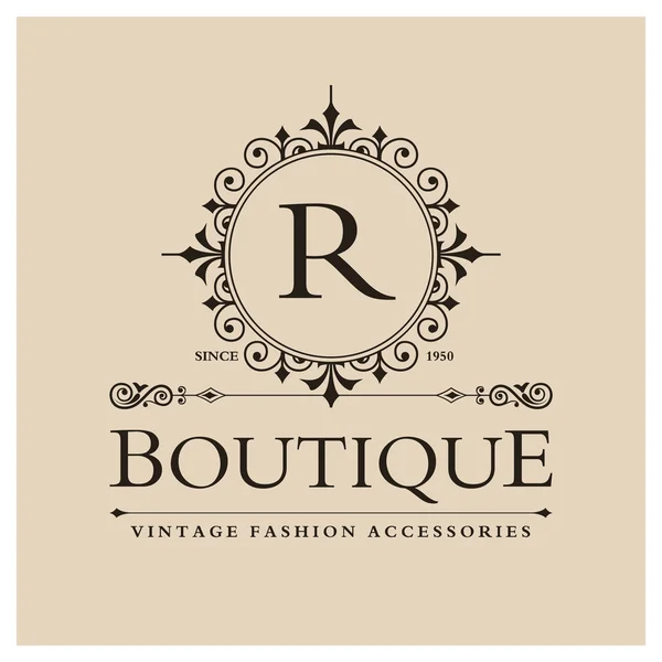 Logo Boutique Design con Lettera R — Vettoriale Stock