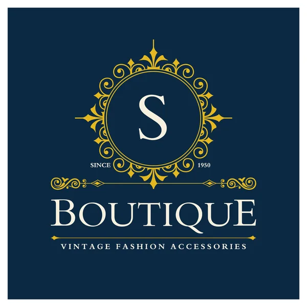 Design de logotipo boutique com letra S — Vetor de Stock