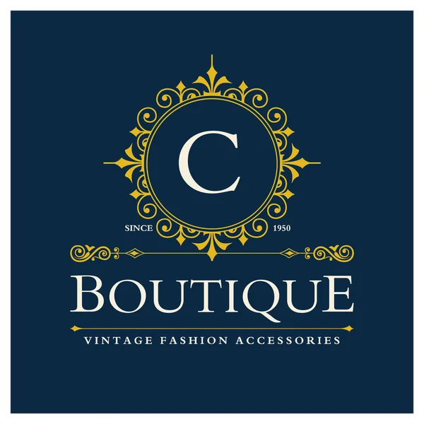 Design de logotipo boutique com letra C — Vetor de Stock