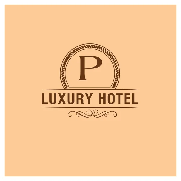 Luksusowy Hotel Logo z literą P — Wektor stockowy