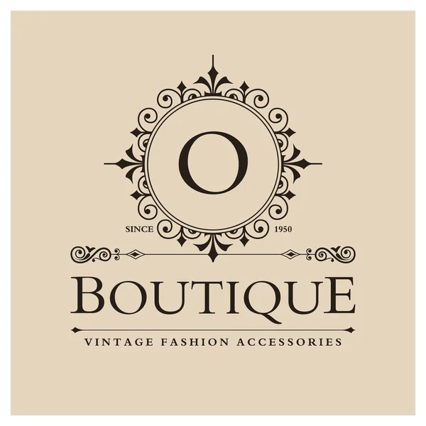 Logo Boutique Design con Lettera O — Vettoriale Stock