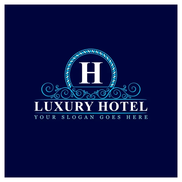 Luxushotel-Logo mit Buchstabe h — Stockvektor