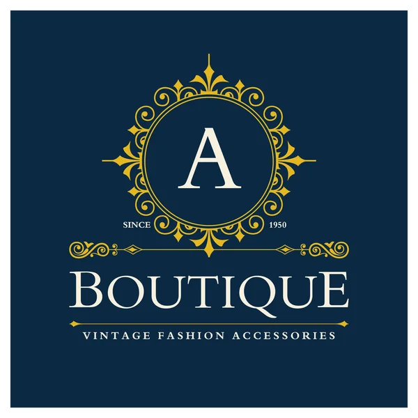 Boutique Logo Design with Letter A — Stock Vector