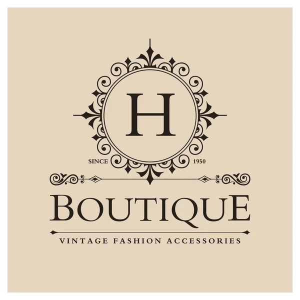 Design de logotipo boutique com letra H — Vetor de Stock