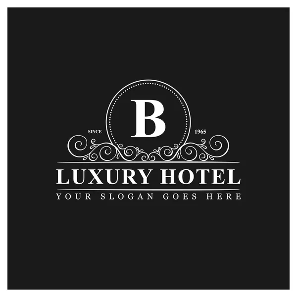 Lyx hotell logotyp med bokstaven B — Stock vektor