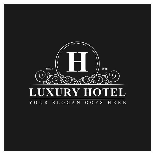 Logo Luxury Hotel con lettera H — Vettoriale Stock