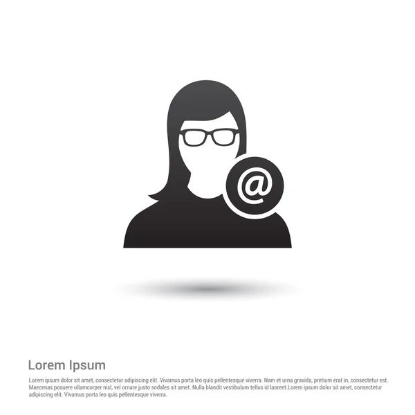 Kvinnan online användaren ikonen, piktogram ikon — Stock vektor