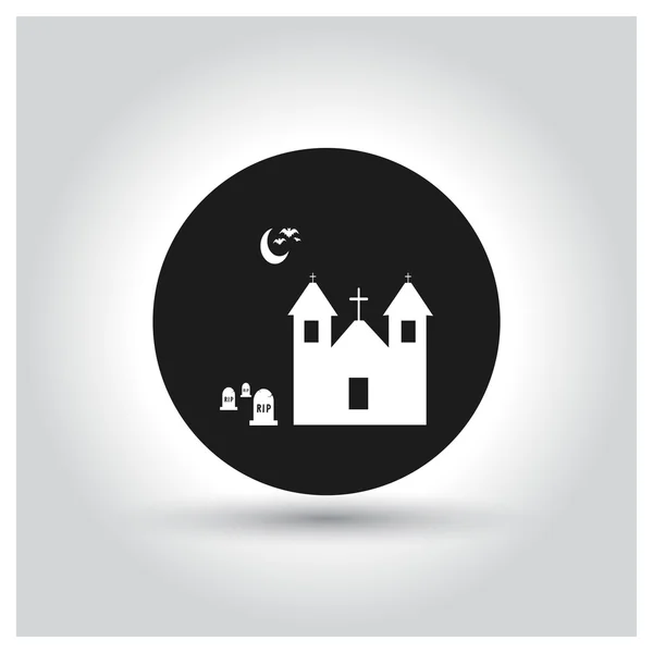 Halloween maison hantée pictogramme élément — Image vectorielle