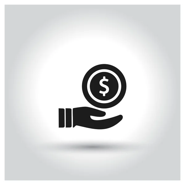 Hand holding dollar Icon. — Stock Vector