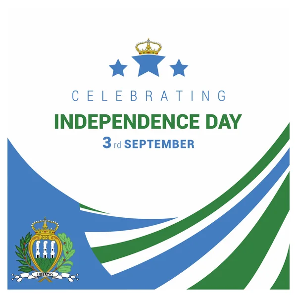 Tarjeta San Marino Día de la Independencia — Vector de stock