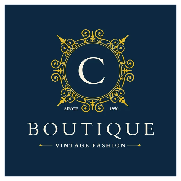 Boutique Logo Design with Letter C — Stock Vector