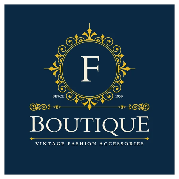 Logo Boutique Design con Lettera F — Vettoriale Stock