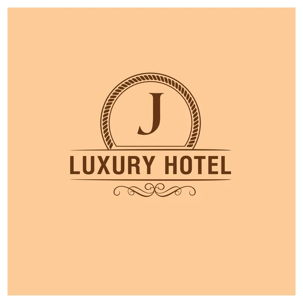 Logotipo de hotel de luxo com letra J — Vetor de Stock