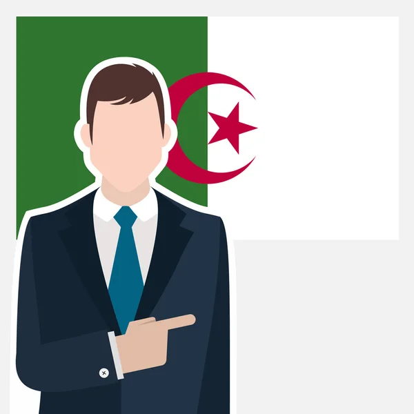 Businessman with Algeria flag — Stock Vector