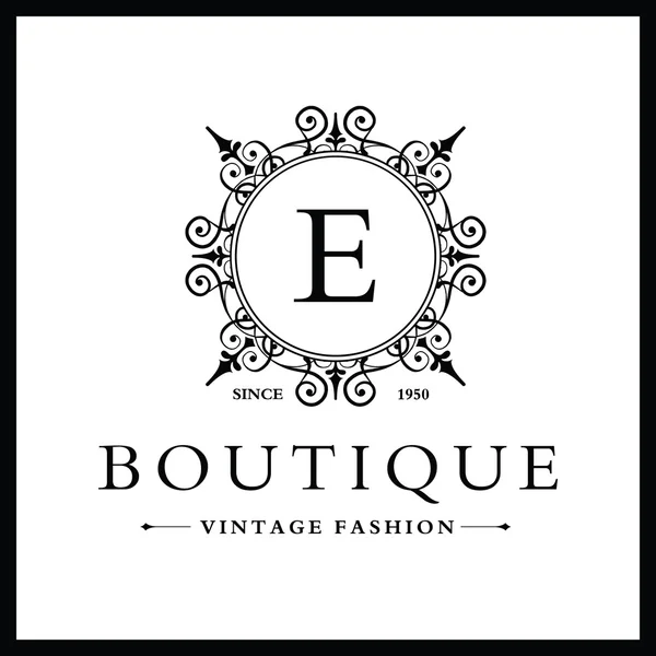 Boutique Logo Design-val E betű — Stock Vector
