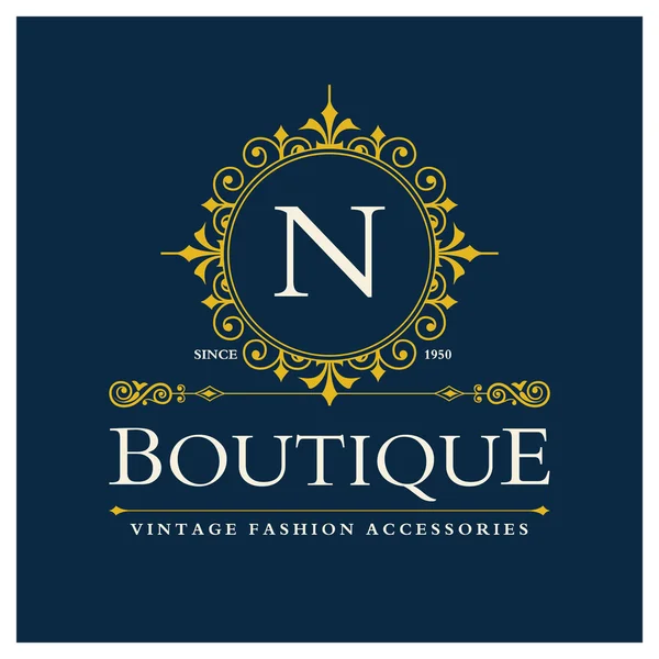 Diseño de Logo Boutique con Letra N — Archivo Imágenes Vectoriales