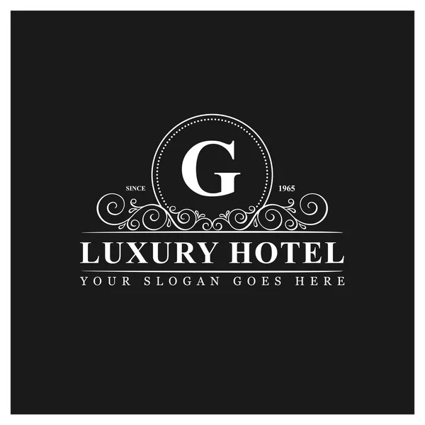 Luxushotel-Logo mit Buchstabe g — Stockvektor