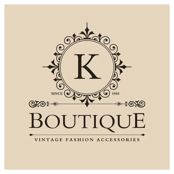 Design de logotipo boutique com letra K — Vetor de Stock