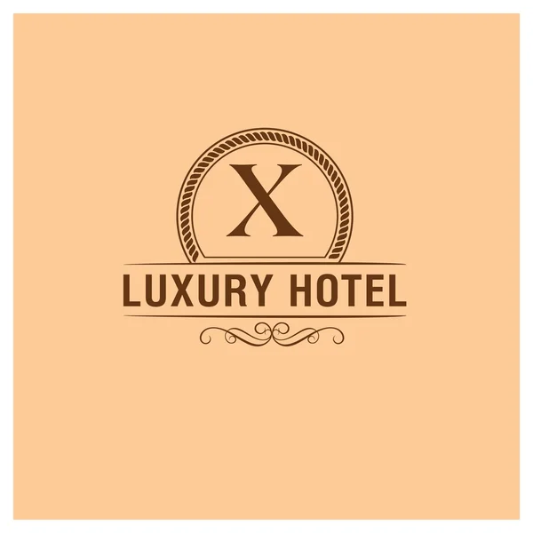 Logotipo del hotel de lujo con letra X — Vector de stock
