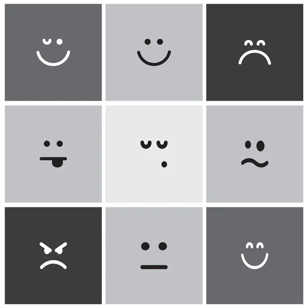 Icone emotive con smiley — Vettoriale Stock