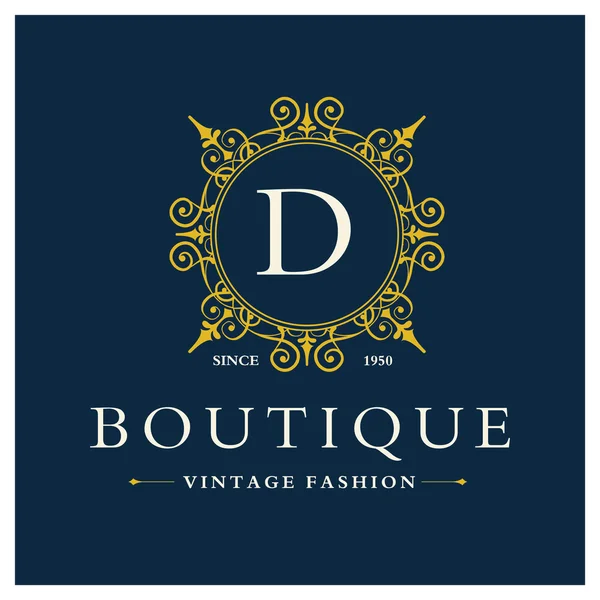 Boutique Logo Design with Letter D — Stock Vector