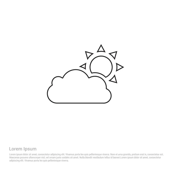 Sol y nube icono — Vector de stock