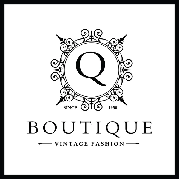 Boutique Logo Design with Letter Q — Stock Vector