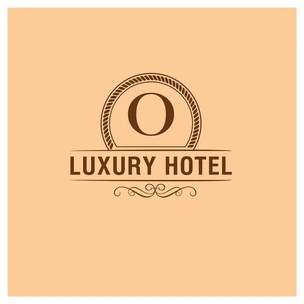 Logotipo del hotel de lujo con letra O — Vector de stock