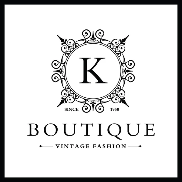 Boutique Logo Design with Letter K — Stock Vector