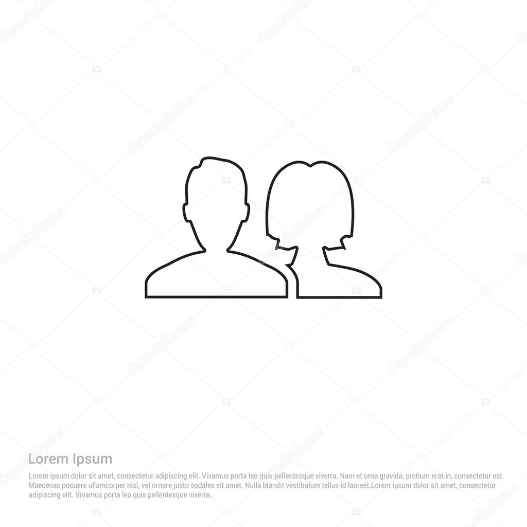 woman and man avatars icon