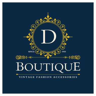 D harfi ile butik Logo Tasarım