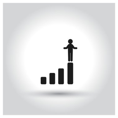 iş adamı zafer grafik simgesi.