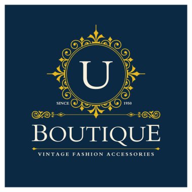 U harfi ile butik Logo Tasarım
