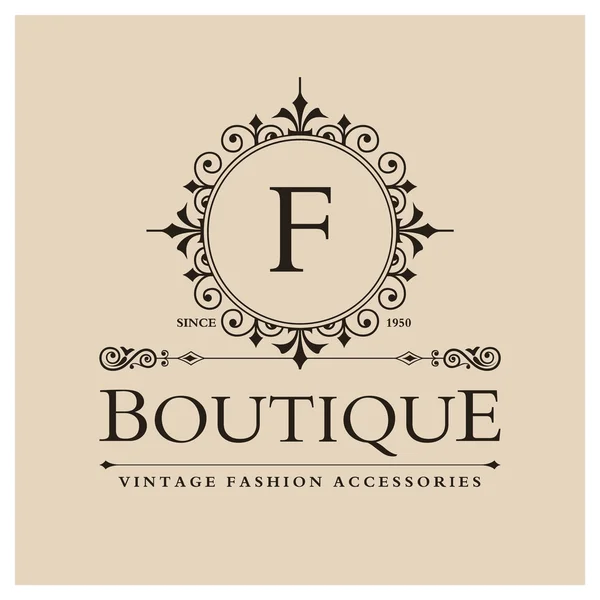 Diseño de Logo Boutique con Letra F — Archivo Imágenes Vectoriales