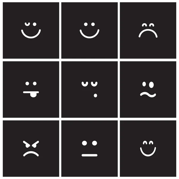 Conjunto de ícones de emoticon de rosto . — Vetor de Stock