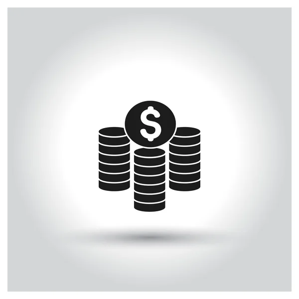 Dollar mynt stack-ikonen. — Stock vektor