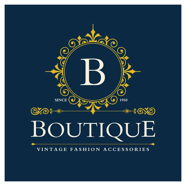 Boutique Logo Design with Letter B — Stock Vector